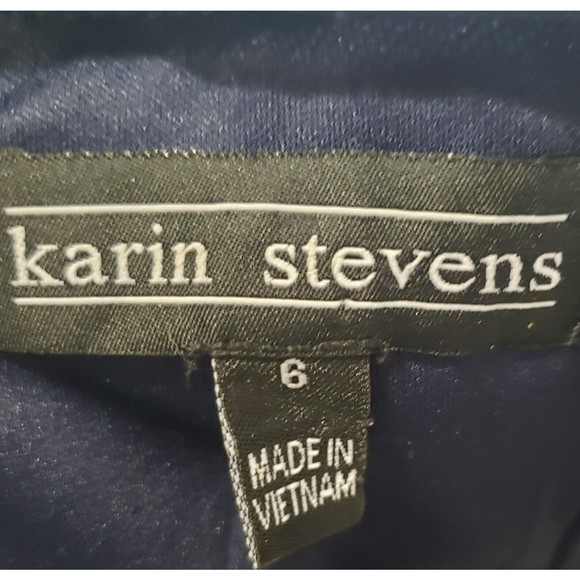 Karin Stevens Womens Sleeveless Sheer Polka Dot Overlay Multicolored Dress Sz 6 - Picture 7 of 8